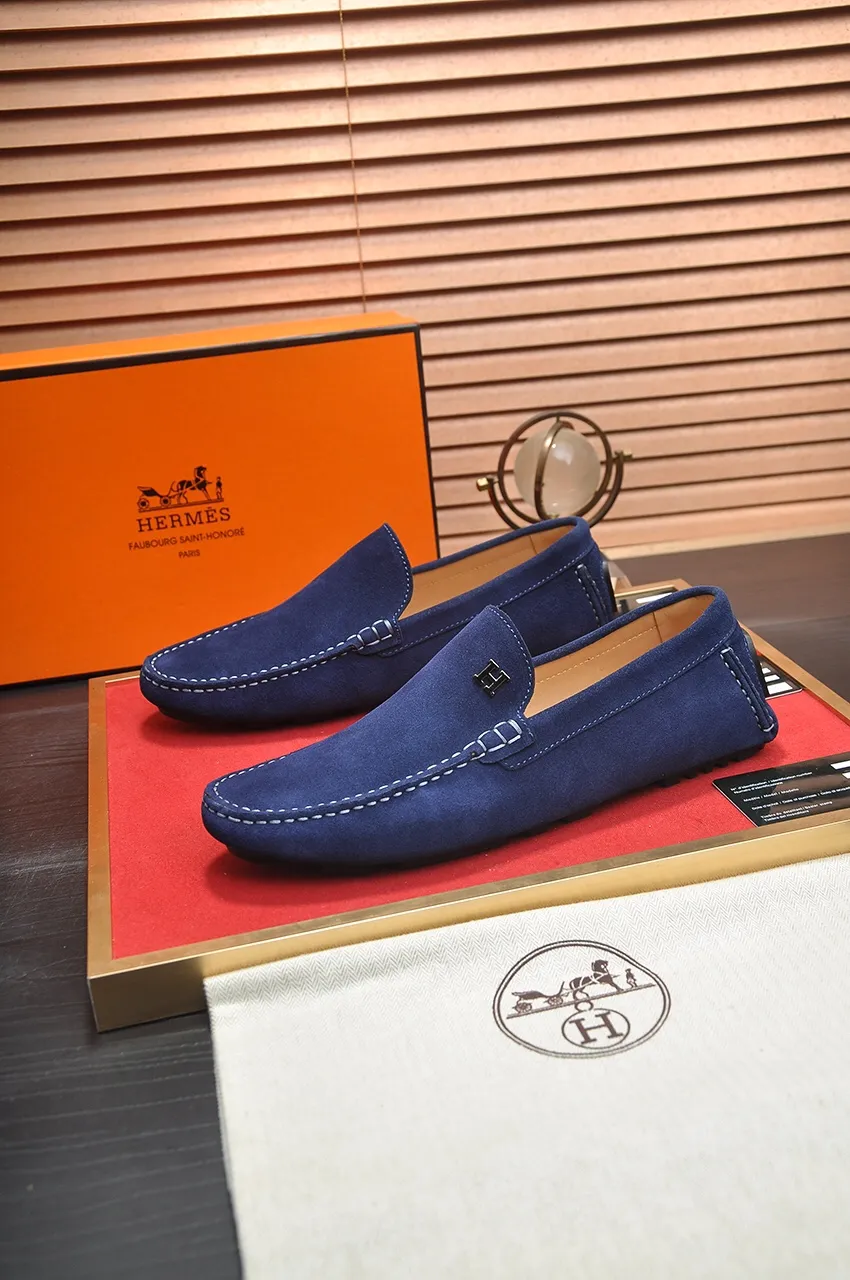 Men's shoes 💰420💶 Product trademark: Hermès "Hermès" beanie shoes. Regular size: 38-45 (45 customized, non-returnable). Product material: Selected first-layer calfskin upper + cowhide lining. Strong three-dimensional visual effect, original rubber outsole Color: 3⃣️colors available